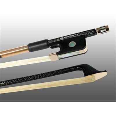 Glasser Gold Mounted Braided Carbon Fiber Cello Bow